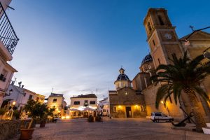 cathedral in altea at dusk