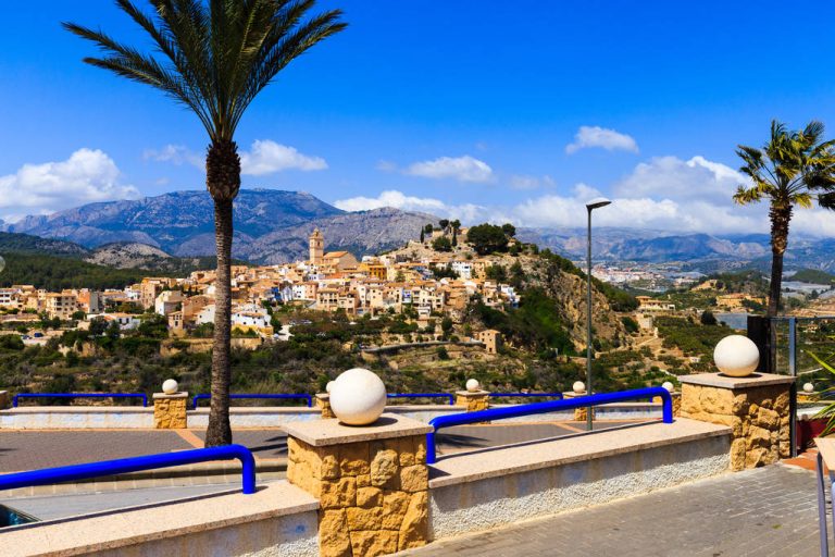 beautiful mountain village polop de la marina, spain
